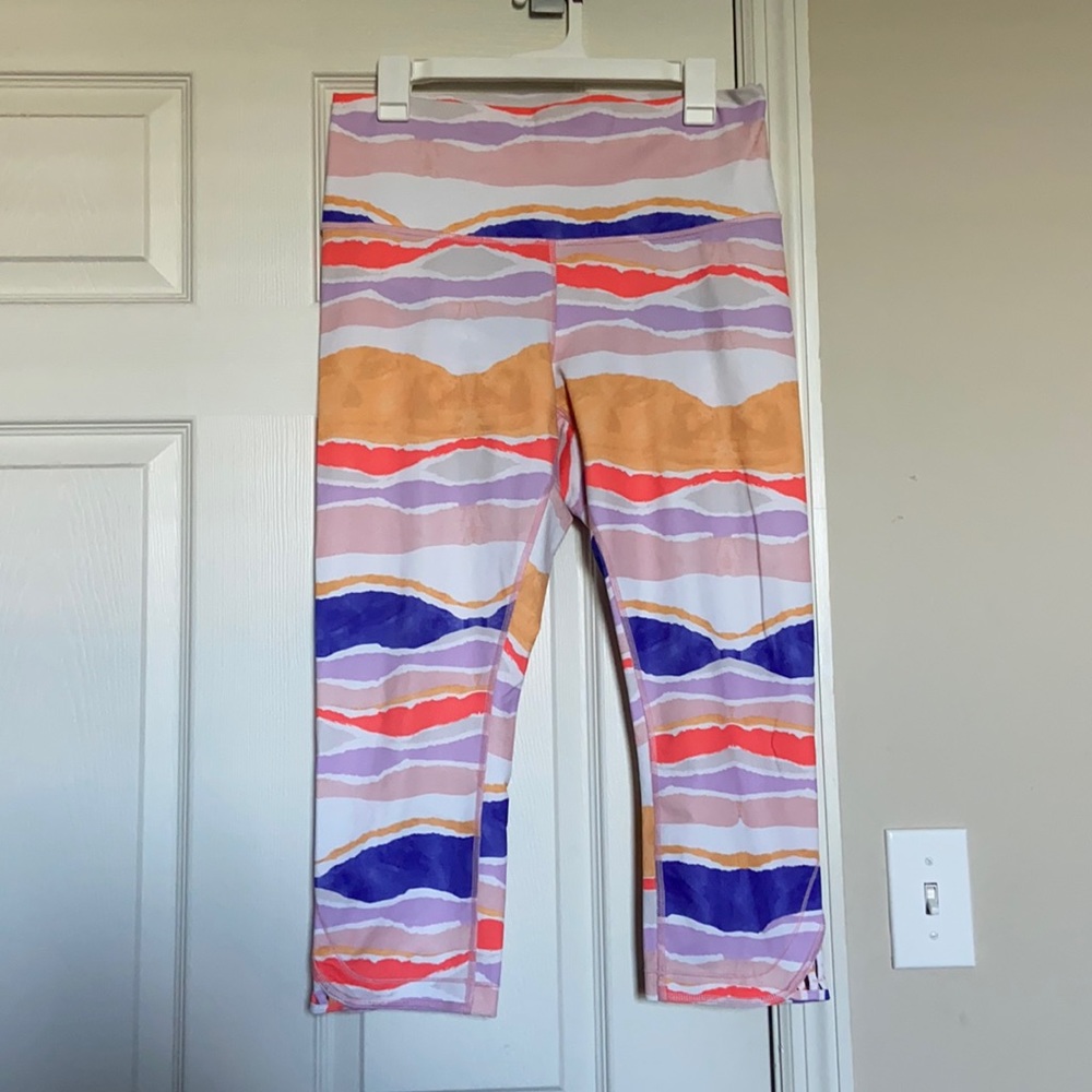 lululemon athletica Multicolor Wave Print Leggings — Lavender, Coral, Navy, Gold